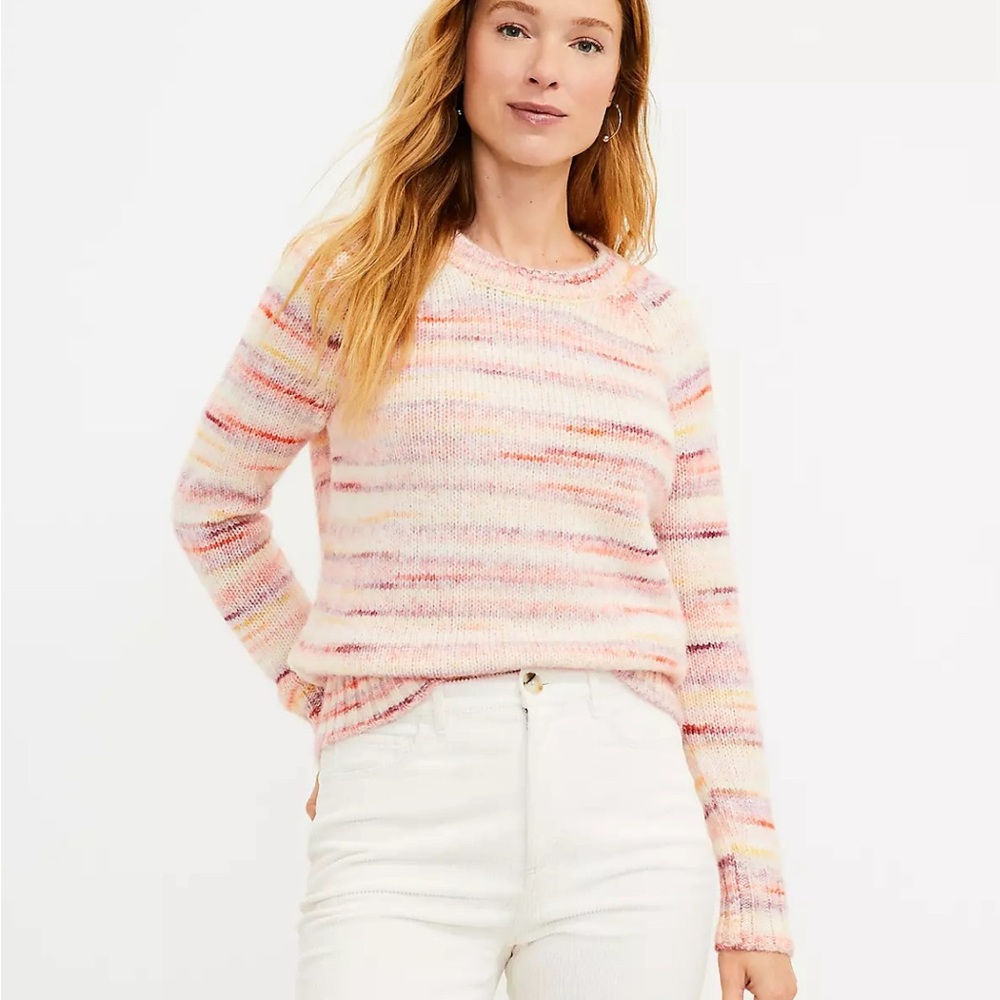 NWT LOFT Spacedye Raglan Sweater